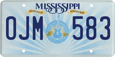 MS license plate OJM583