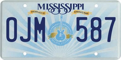 MS license plate OJM587