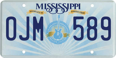 MS license plate OJM589