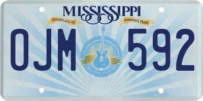 MS license plate OJM592