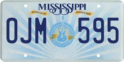 MS license plate OJM595