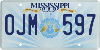 MS license plate OJM597