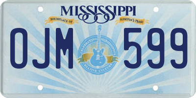 MS license plate OJM599