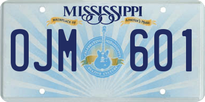 MS license plate OJM601