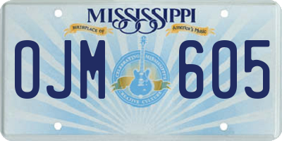 MS license plate OJM605