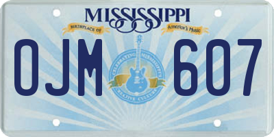 MS license plate OJM607