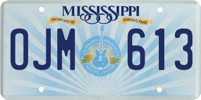 MS license plate OJM613