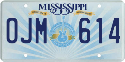 MS license plate OJM614