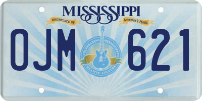 MS license plate OJM621