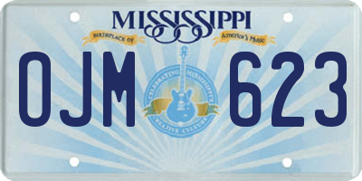 MS license plate OJM623