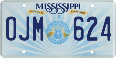 MS license plate OJM624