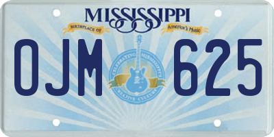 MS license plate OJM625