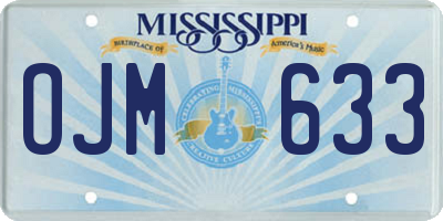 MS license plate OJM633