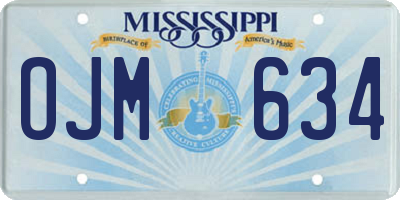 MS license plate OJM634