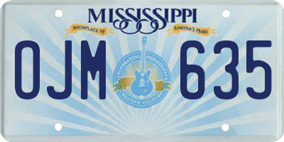 MS license plate OJM635