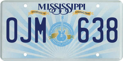 MS license plate OJM638