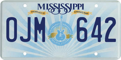 MS license plate OJM642