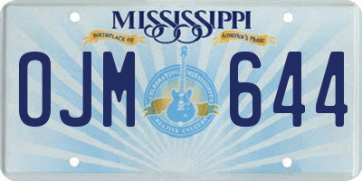 MS license plate OJM644