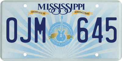MS license plate OJM645