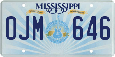 MS license plate OJM646