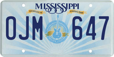 MS license plate OJM647