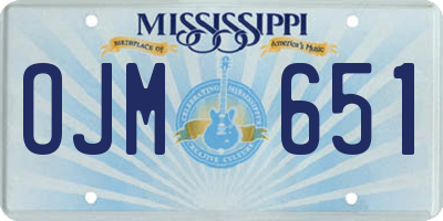 MS license plate OJM651