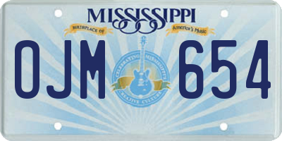 MS license plate OJM654