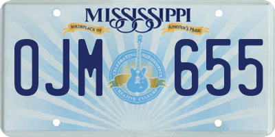MS license plate OJM655