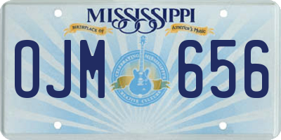 MS license plate OJM656