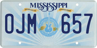 MS license plate OJM657