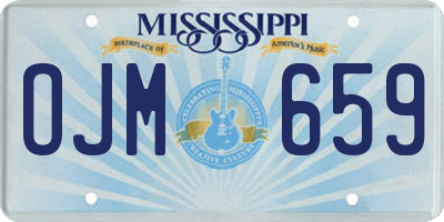 MS license plate OJM659