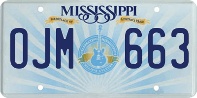 MS license plate OJM663