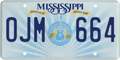 MS license plate OJM664