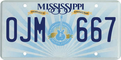 MS license plate OJM667