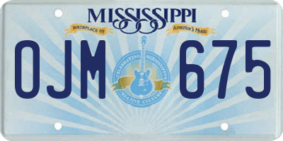 MS license plate OJM675
