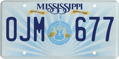 MS license plate OJM677