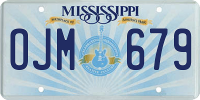 MS license plate OJM679