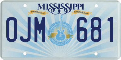 MS license plate OJM681