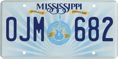 MS license plate OJM682