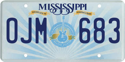 MS license plate OJM683