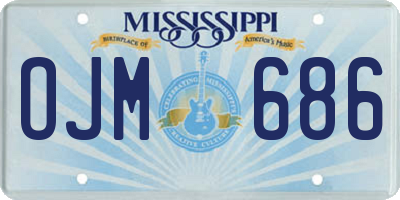MS license plate OJM686