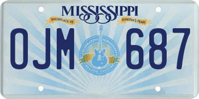 MS license plate OJM687