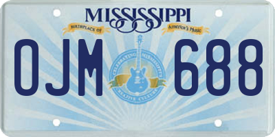 MS license plate OJM688