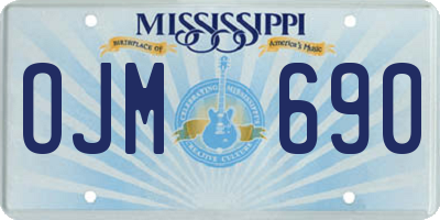 MS license plate OJM690