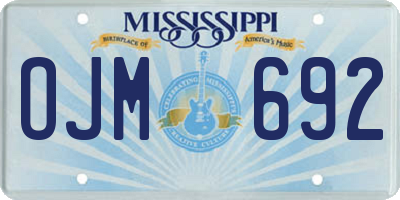 MS license plate OJM692