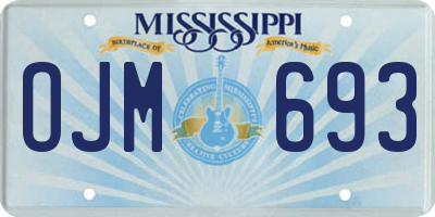MS license plate OJM693