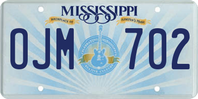 MS license plate OJM702