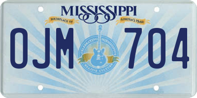 MS license plate OJM704
