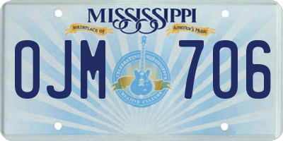 MS license plate OJM706