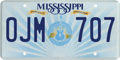 MS license plate OJM707